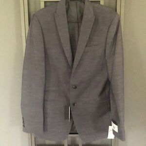 NWT Andrew Fezza Macys Grey slim fit suit jacket 40 long
